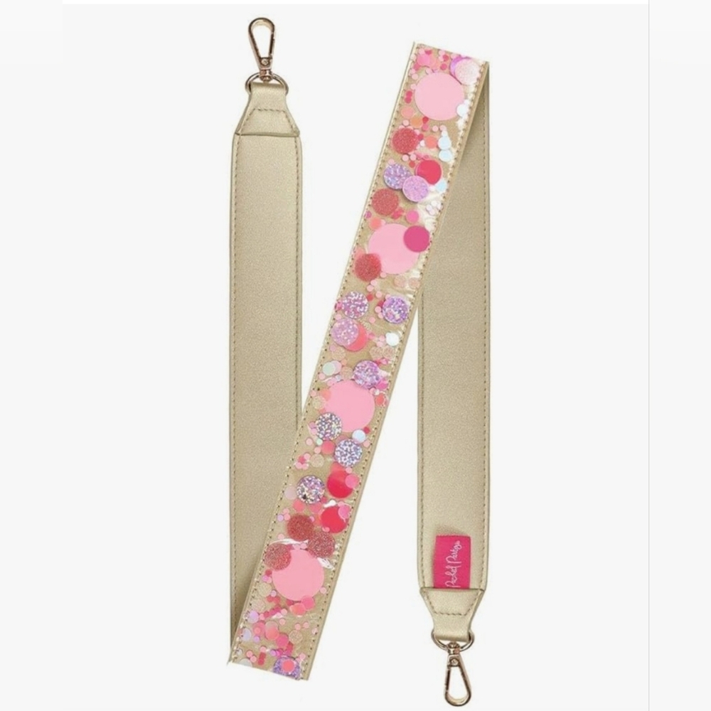 NWT Packed Party Confetti Pink & Gold Crossbody Strap